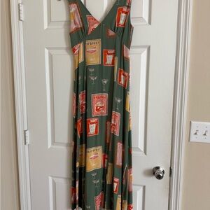 Paper Heart Cocktail Print Maxi Dress